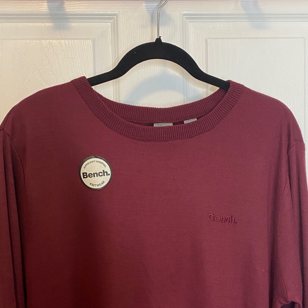 Bench Men's XL Burgundy Crewneck Knit Sweater Pullover Port Royale NWT - Picture 6 of 15